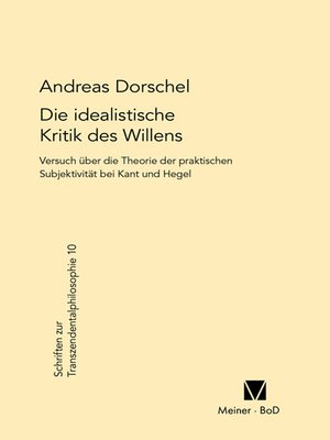 cover image of Die idealistische Kritik des Willens